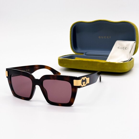 NEW GUCCI GG1689S 002 WOMEN HAVANA SUNGLASSES GUCCI - Picture 1 of 14